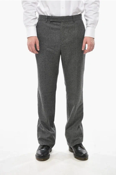 Givenchy Wool-flannel 4-pocket Trousers In Gray