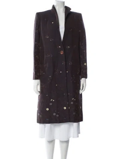 Pre-owned Givenchy Wool Floral Print Jacket In Purple