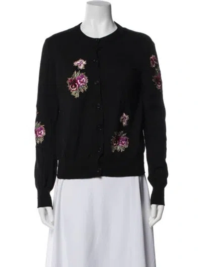 Pre-owned Givenchy Wool Floral Print Sweater In Blue