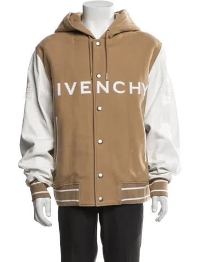 Pre-owned Givenchy Wool Graphic Print Hoodie In Brown