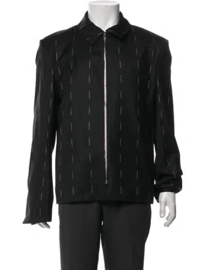 Pre-owned Givenchy Wool Graphic Print Jacket In Black