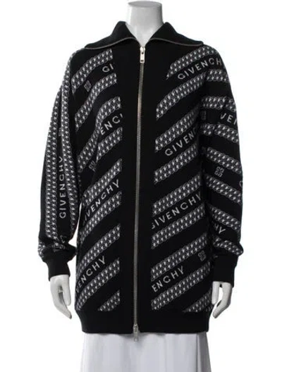 Pre-owned Givenchy Wool Graphic Print Jacket In Black