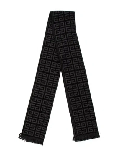 Pre-owned Givenchy Wool Graphic Print Scarf In Black/grey