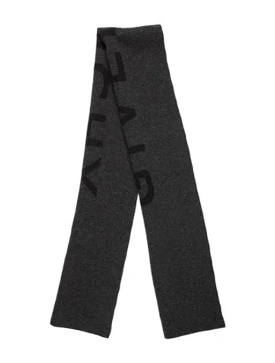 Pre-owned Givenchy Wool Graphic Print Scarf In Grey