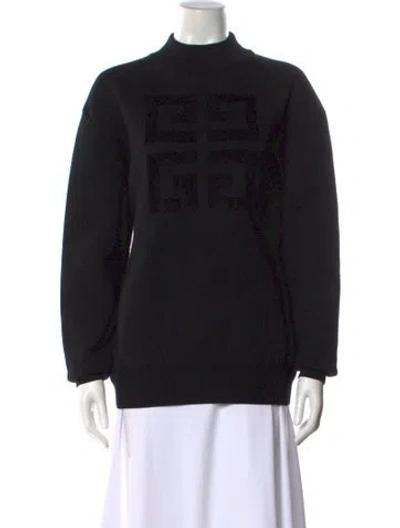 Pre-owned Givenchy Wool Graphic Print Sweater In Black