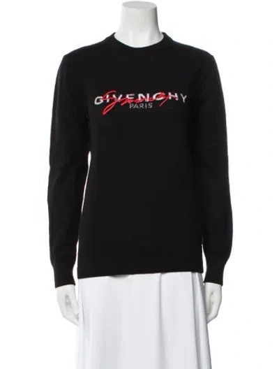 Pre-owned Givenchy Wool Graphic Print Sweater In Black