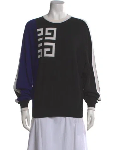 Pre-owned Givenchy Wool Graphic Print Sweater In Black