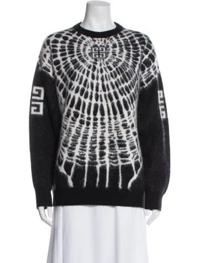 Pre-owned Givenchy Wool Graphic Print Sweater In Black