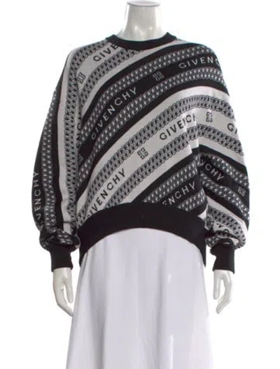 Pre-owned Givenchy Wool Graphic Print Sweater In Black