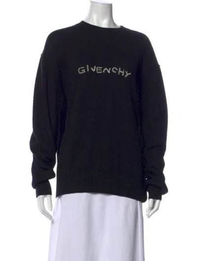 Pre-owned Givenchy Wool Graphic Print Sweater In Black