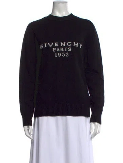 Pre-owned Givenchy Wool Graphic Print Sweater In Black