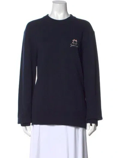 Pre-owned Givenchy Wool Graphic Print Sweater In Blue