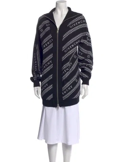 Pre-owned Givenchy Wool Graphic Print Sweater In Blue