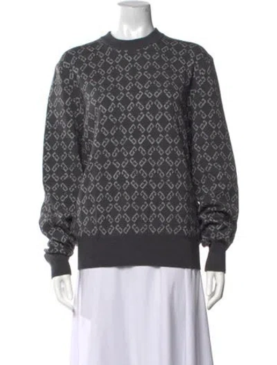 Pre-owned Givenchy Wool Graphic Print Sweater In Grey