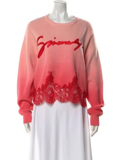 Pre-owned Givenchy Wool Graphic Print Sweater In Pink