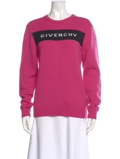 Pre-owned Givenchy Wool Graphic Print Sweater In Pink