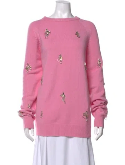 Pre-owned Givenchy Wool Graphic Print Sweater In Pink