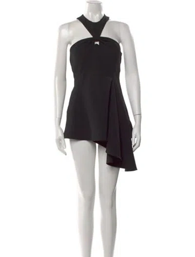 Pre-owned Givenchy Wool Halterneck Top In Black