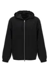 Givenchy Zipped Hoodie In Wool With 4g Detail In Black