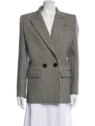 Pre-owned Givenchy Wool Houndstooth Print Blazer In White