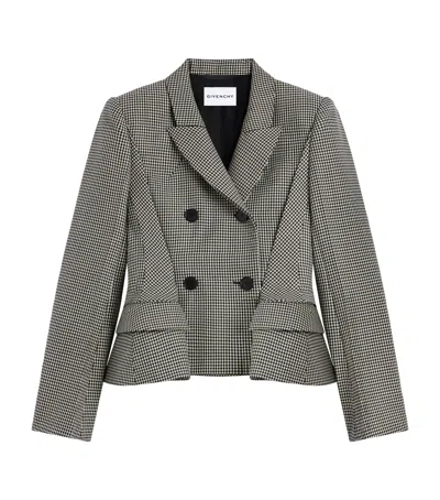 Givenchy Pinch Double-breasted Jacket In Wool Houndstooth In Gray
