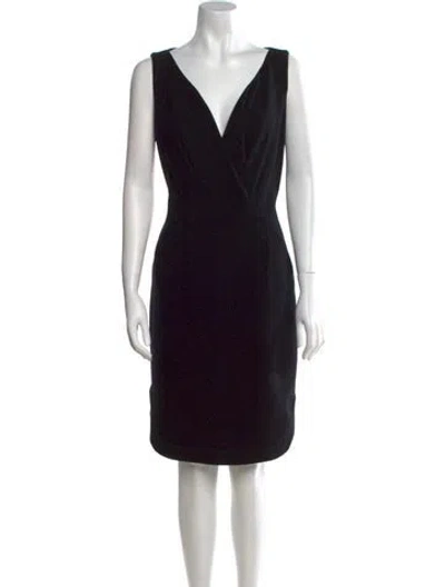 Pre-owned Givenchy Wool Knee-length Dress In Black