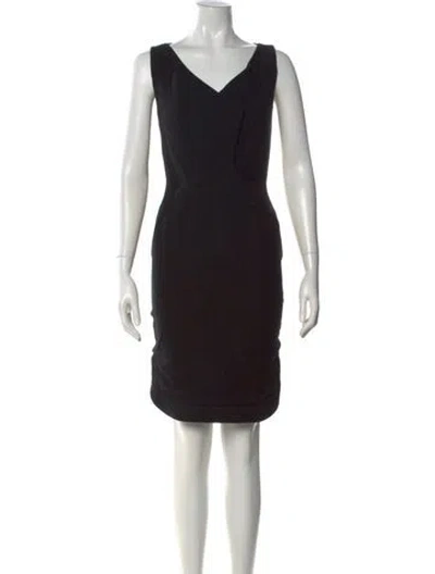 Pre-owned Givenchy Wool Knee-length Dress In Black