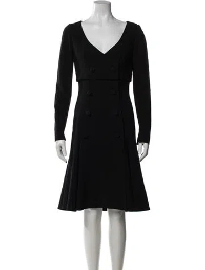 Pre-owned Givenchy Wool Knee-length Dress In Black