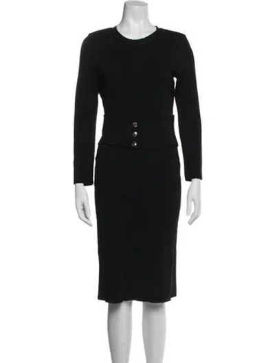 Pre-owned Givenchy Wool Knee-length Dress In Black