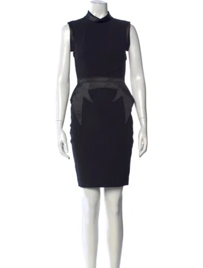 Pre-owned Givenchy Wool Knee-length Dress In Black