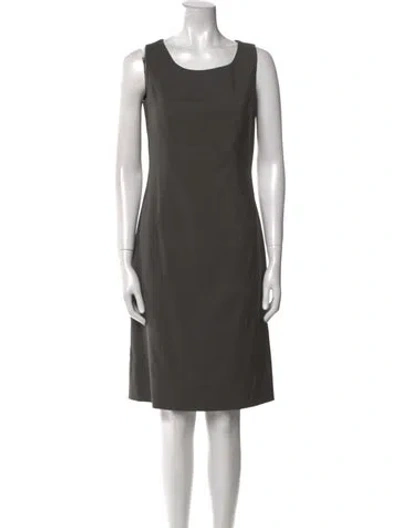 Pre-owned Givenchy Wool Knee-length Dress In Gray