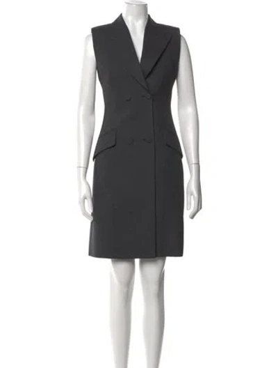 Pre-owned Givenchy Wool Knee-length Dress In Grey
