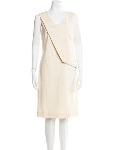 Pre-owned Givenchy Wool Knee-length Dress In Neutral