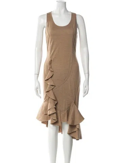 Pre-owned Givenchy Wool Knee-length Dress In Neutral