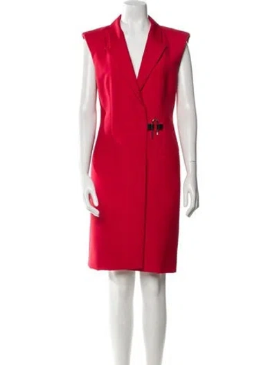 Pre-owned Givenchy Wool Knee-length Dress In Red