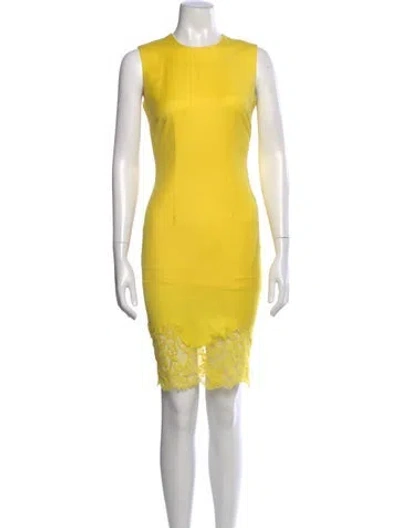Pre-owned Givenchy Wool Knee-length Dress In Yellow