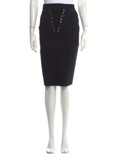 Pre-owned Givenchy Wool Knee-length Skirt In Black
