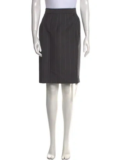 Pre-owned Givenchy Wool Knee-length Skirt In Gray