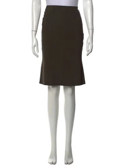 Pre-owned Givenchy Wool Knee-length Skirt In Green