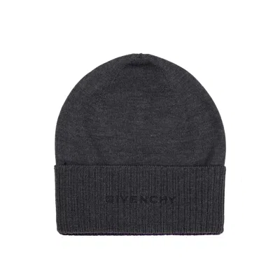 Givenchy Wool Logo Hat Men In Gray