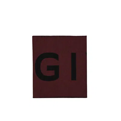 Givenchy Wool Logo Scarf Men In Burgundy