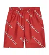 Givenchy Shadow Printed Bermuda Shorts In Silk In Red