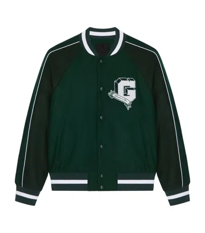 Givenchy College Varsity Jacket In Wool In Green