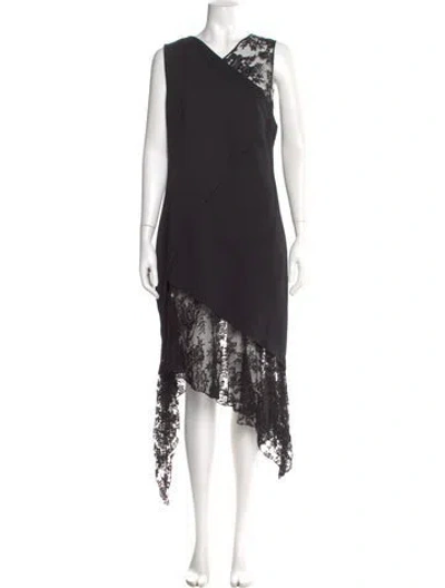 Pre-owned Givenchy Wool Long Dress In Black