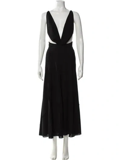 Pre-owned Givenchy Wool Long Dress In Black