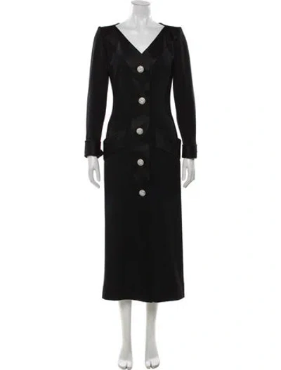 Pre-owned Givenchy Wool Long Dress In Black