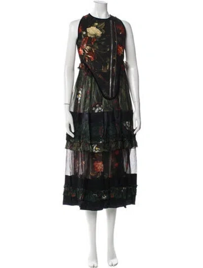 Pre-owned Givenchy Wool Long Dress In Green
