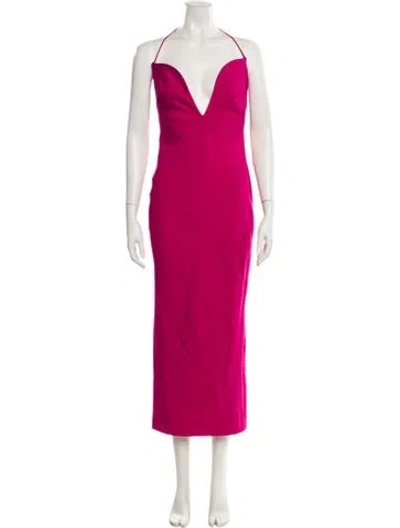 Pre-owned Givenchy Wool Long Dress In Pink