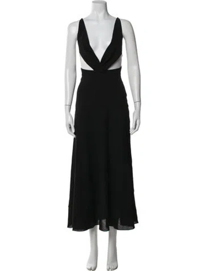 Pre-owned Givenchy Wool Long Dress W/ Tags In Black