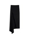 Givenchy Wool Asymmetric Maxi Skirt In Black